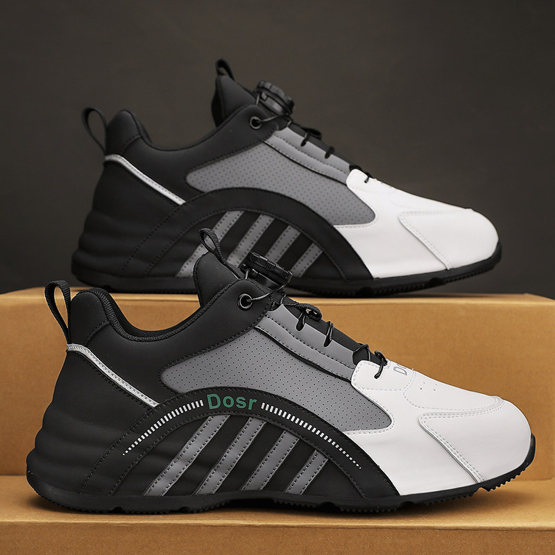 Rotating Button Men's Shoes 2026 New Winter Casual Soft-Soled Running Sports Men's Versatile Height-Increasing Dad Sneakers