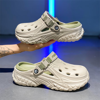 Men's Croc Shoes 2026 New Summer Outdoor Casual Driving Dual-Purpose Soft Sole Non-Slip Sports Beach Sandals