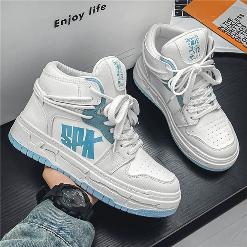 Летняя обувь, трендовые дышащие высокие сапоги, флисовые спортивные высокие баскетбольные кроссовки для отдыха