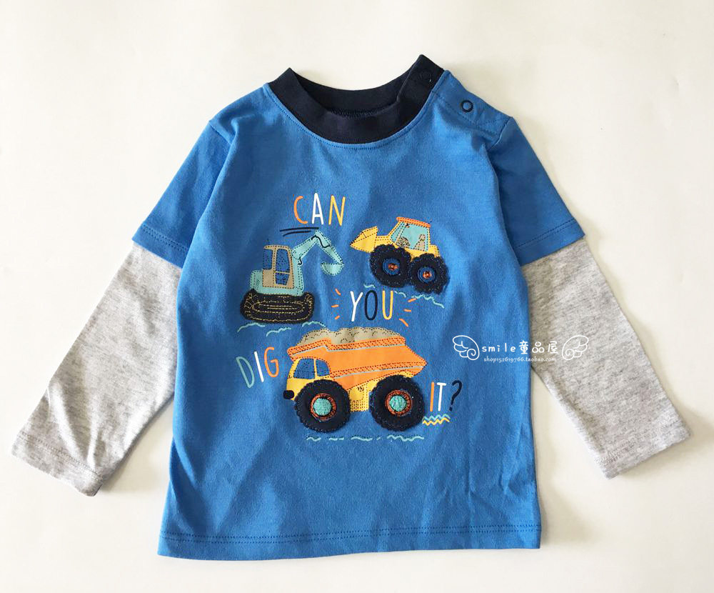 (Original)-smile-Boys' Japanese dan pure cotton cartoon long-sleeved T-shirt Boy's treasure thin section bottoming shirt