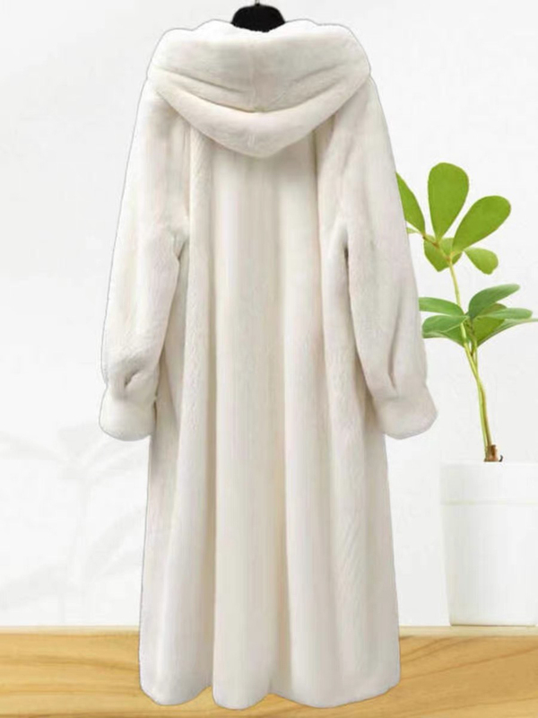 New Style Fur Coat, Mink Velvet Long Hooded Thickened Fur Integrated Winter Loose Noble Fashion Coat