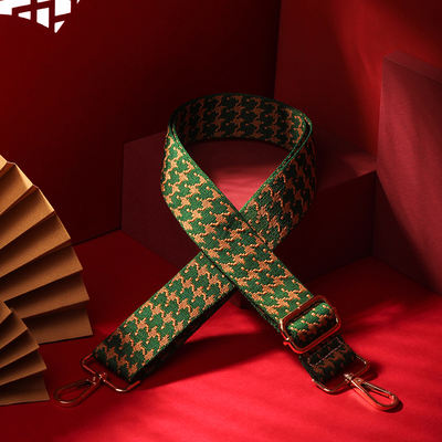 A wide shoulder strap with a checkered pattern, a crossbody diamond-patterned color-blocking bag strap, a widened geometric shoulder strap, and accessories for single women's bag straps