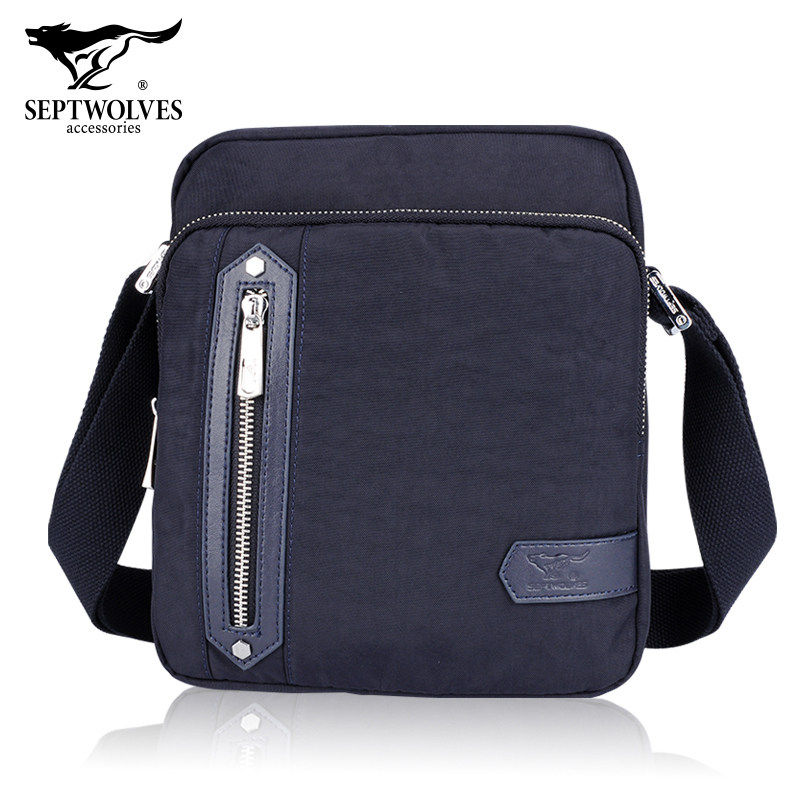 Septwolves men's bag shoulder bag canvas messenger bag Oxford cloth shoulder bag men's casual cloth bag backpack waterproof bag