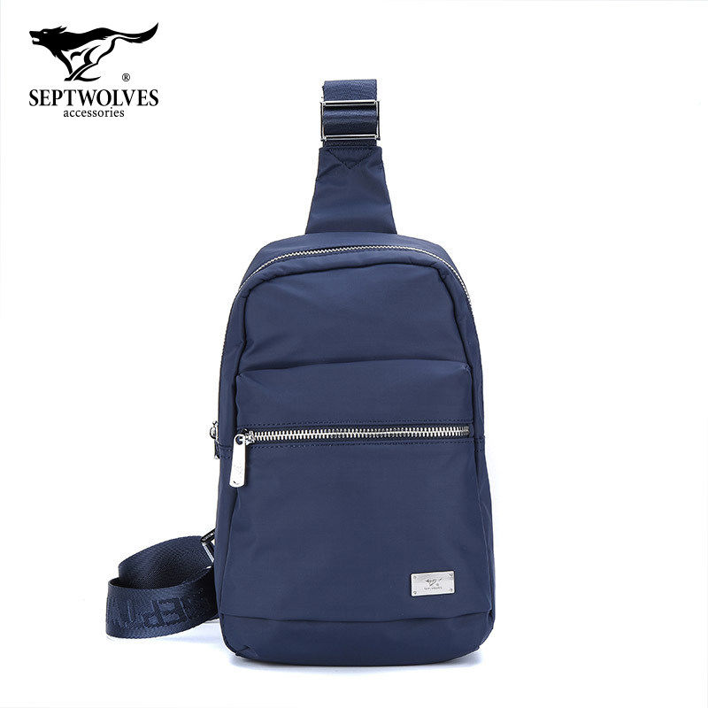 Septwolves Chest Bag Men's Shoulder Bag Canvas Messenger Bag Men's Bag Casual Oxford Cloth Satchel Youth Backpack
