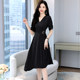 Summer temperament ladies high-end dress goddess fan high-end 2022 new V-neck waist irregular skirt