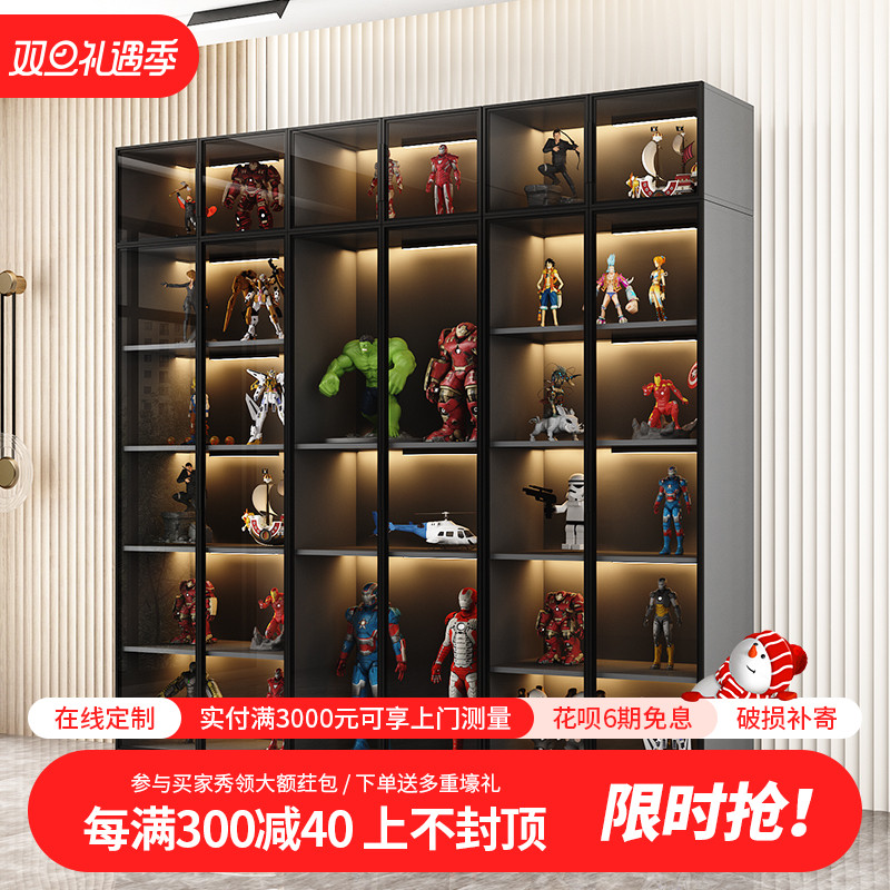 Hands-on display cabinet bookcase glass cabinet transparent up to model exhibition case Home Toy display containing collection cabinet-Taobao