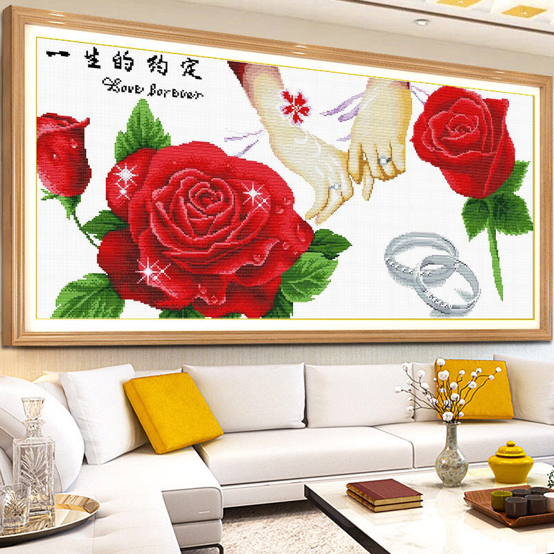 Cross stitch stitch embroidered 2021 new flower living room wedding series simple atmosphere Bathyself good fit yourself embroidery 2022