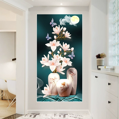 5D Diamond Painting 2022 Новая магнолия ваза крыльца, слегка вертикальная вертикальная версия Полная кирпичная вышитая шишка с полным бриллиантом 2021