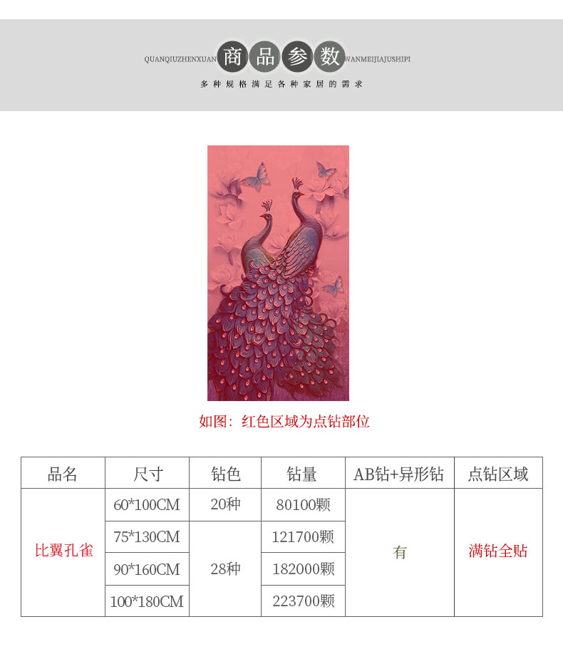 kim cương 5D vẽ lối vào phòng khách 2019 gạch đầy kim cương con công-point dán mới hiển thị tinh thể thêu khâu dòng 2018 - Công cụ & phụ kiện Cross-stitch tranh thêu đồng hồ