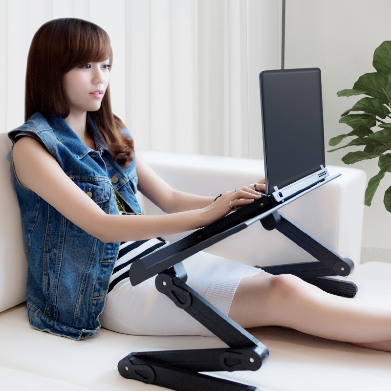 Haiyi Ipad tablet stand Lazy notebook multi-function stand Aluminum alloy bed folding computer table