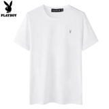Playboy, мужская летняя хлопковая универсальная брендовая базовая приятная телу футболка с коротким рукавом, в корейском стиле