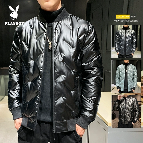 Playboy, короткий осенний пуховик, демисезонная удерживающая тепло куртка, для мужчины среднего возраста