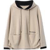 Осенняя модная сиреневая толстовка с капюшоном для матери, оверсайз, подходит для подростков