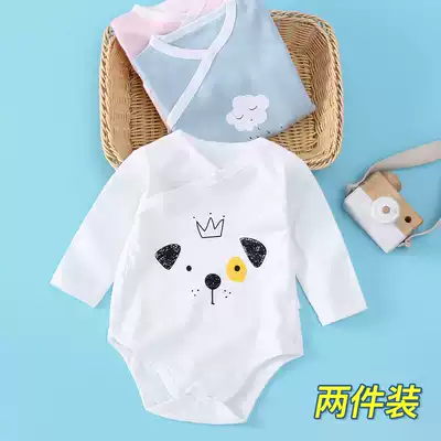 Newborn baby pure cotton bag fart clothes triangle romper Newborn full moon baby pajamas spring and autumn jumpsuit spring clothes