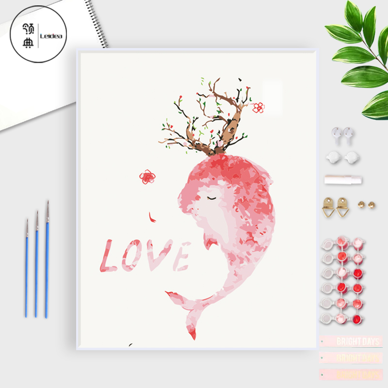 Coloration Diy digital oil painting Artisanal Oil Color Decoration Painting Fresco color hand-painted Painted Color Decompression Cartoon Landscape-Taobao