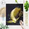 Ling Dian diy digital oil painting Living room hand-painted hand-colored Golden Arowana bedroom hanging painting Oil painting decorative painting