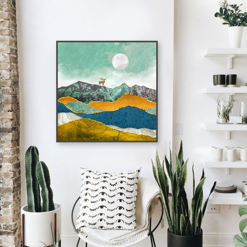 diy collar digital oil painting Nordic living room bedroom abstract digital watercolor painting hand painted oil decorative painting