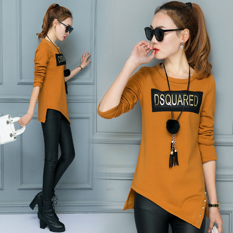 Long-sleeved T-shirt women's bottoming shirt with early spring and autumn all-match asymmetric top clothes long-sleeved 2022 new Korean version