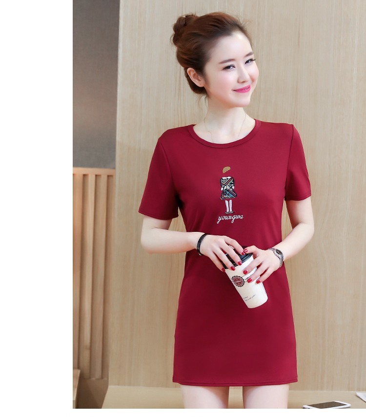 2018 mùa hè mới lỏng phần dài ngắn tay t- shirt phụ nữ từ bi hoang dã quần áo hoang dã đáy áo sơ mi áo phông đen nữ