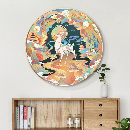 Бриллиантовая живопись 2022 Полная бриллиантовая новая гостиная лоська круглой крыльцо ручной вышитой вышитая поперечная вышивка 2023