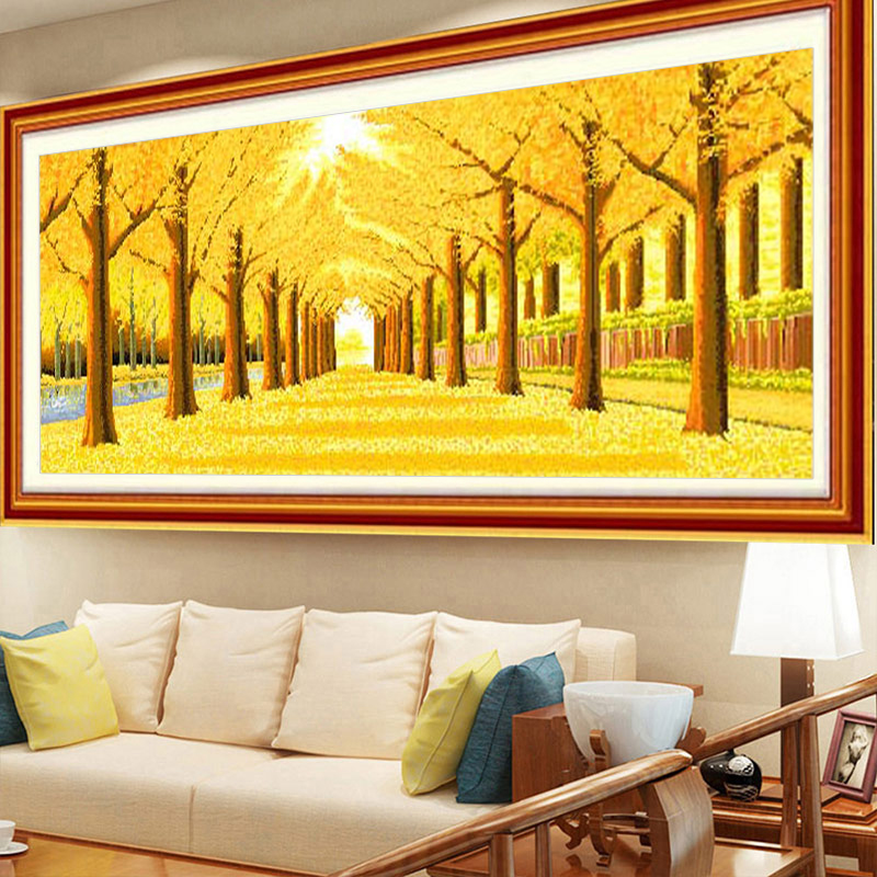 2022 New hair-making 5d diamond painting gold full of drilling cross embroidered living room rocking money tree to drill brick stone 2021