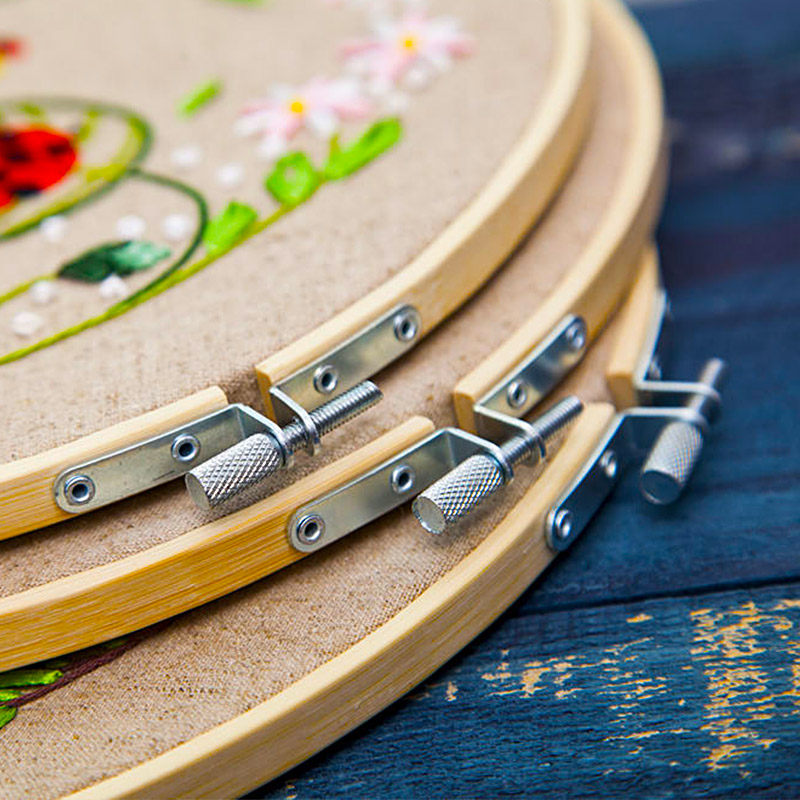Embroidery Bamboo embroidery stretch yarn frame Cross-stitch embroidery hanger Tool accessories ring stretch fixed ring round shelf Su embroidery