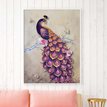 2022 new 5d diamond painting full of drilling and closing red peacock stick Pearl Cross embroidered crystal own handmade corridor aisle