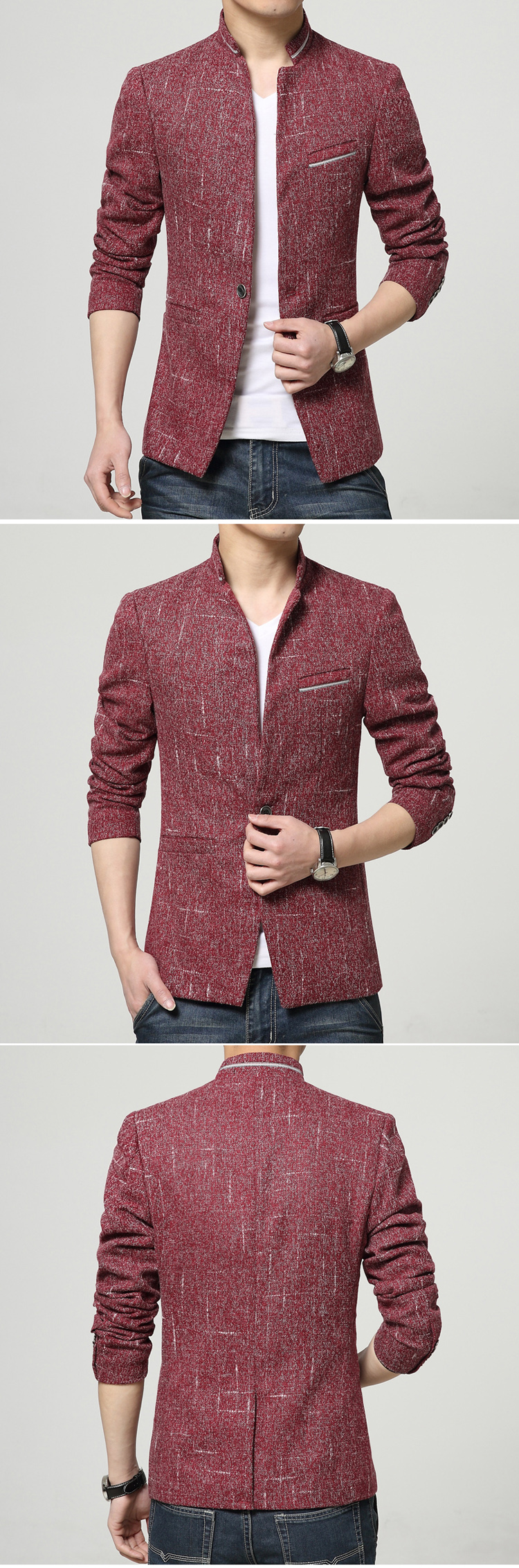 Mùa xuân phần cổ áo giản dị nhỏ phù hợp với Slim nam phiên bản phù hợp với nam mùa xuân áo Hàn Quốc phiên bản của thanh niên Trung Quốc thanh niên triều đồ tây