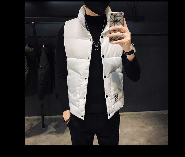 Mùa thu đông 2018 nam xuống cổ áo cotton đứng cổ áo xu hướng phiên bản Hàn Quốc của áo vest tự canh giản dị dành cho học sinh nhỏ tuổi comple tuổi 50