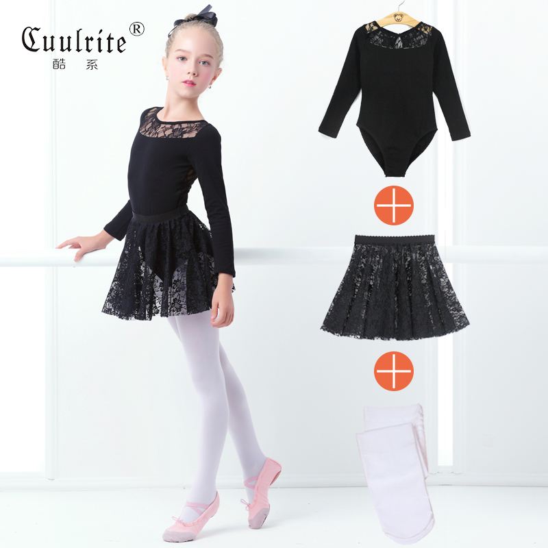 Children's dance dress practice suit Girls summer short sleeve performance lace ballet Chinese dance National dance examination suit