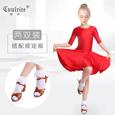 Children's Latin regulations socks girls dance socks Lace Princess lace socks cute socks white socks white socks check socks