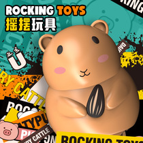 Douyin same electric swing toy hamster cow duck pig magnetic follow team cute cartoon coax baby artifact