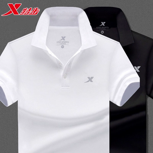 Xtep, летняя футболка с коротким рукавом, шелковая спортивная футболка polo, оверсайз