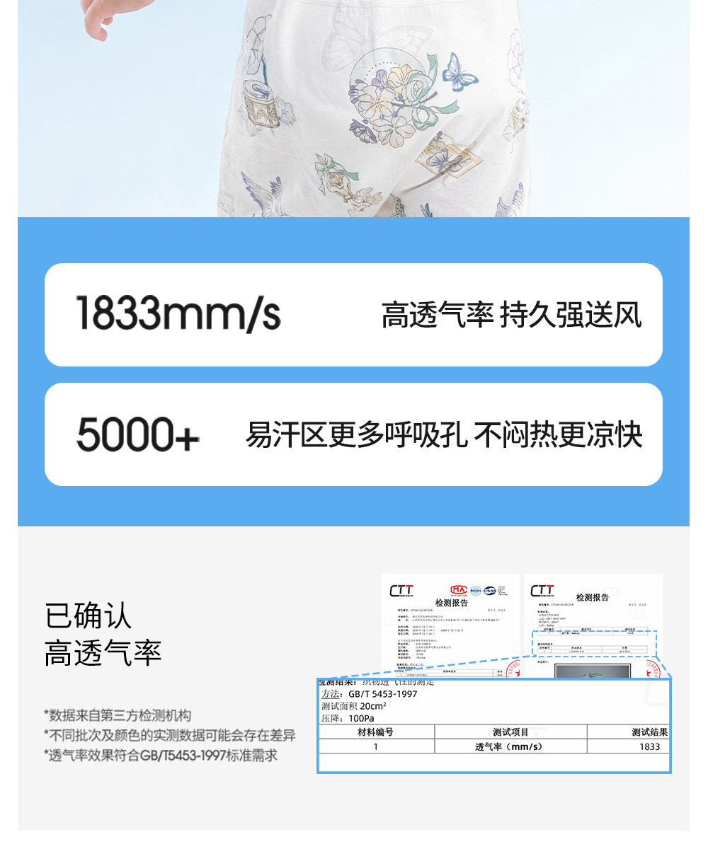 贝肽斯[小凉皮]婴儿衣服夏季薄款宝宝连体衣七分袖睡衣纯棉空调服 — 14