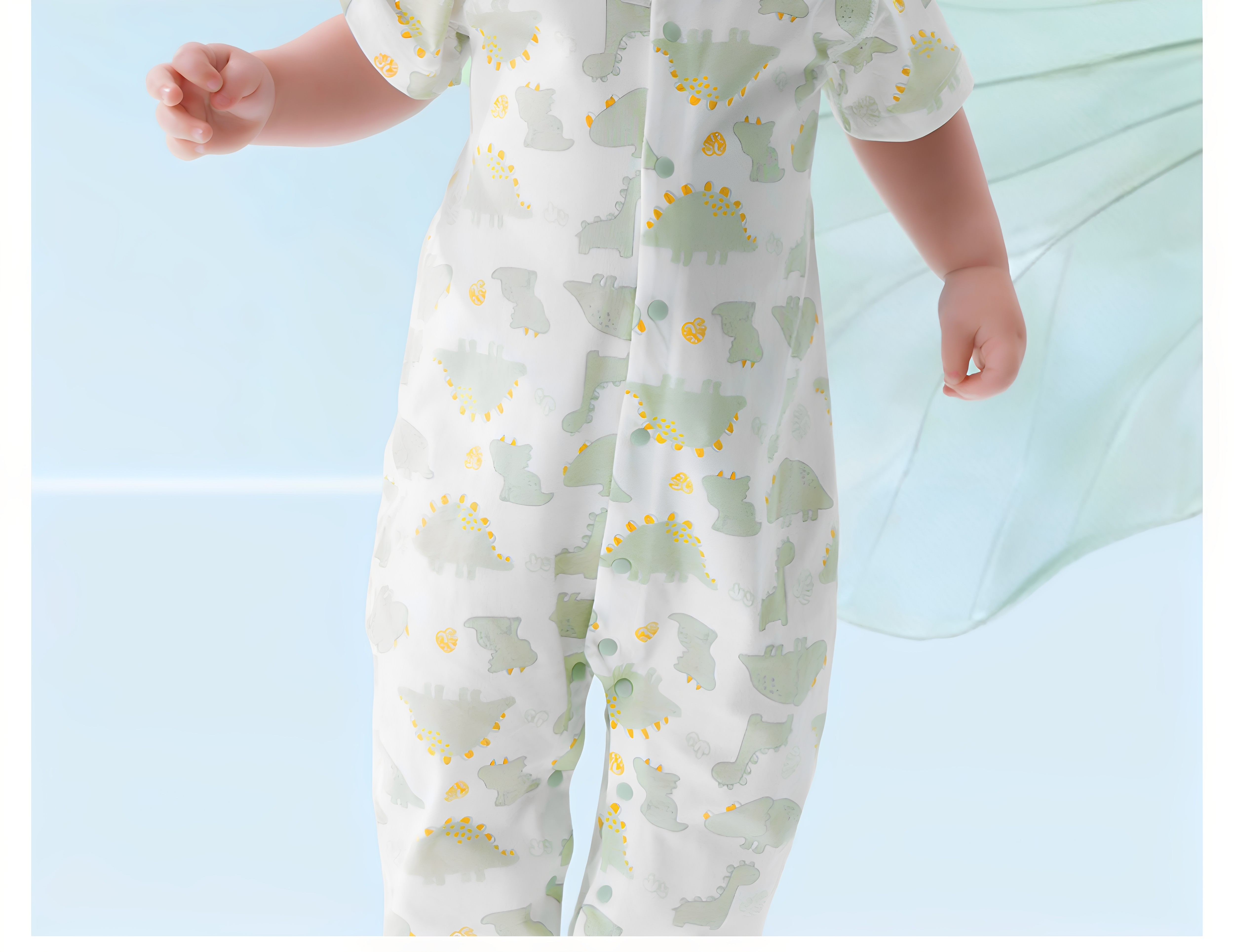 贝肽斯[小凉皮]婴儿衣服夏季薄款男女宝宝短袖连体衣新生幼儿睡衣 — 2