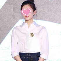 22 Early spring and autumn star Jiang alienation with the same design sense Little crowdsourced professional shirt shirt 100 hitch bottom-shirt female blouse
