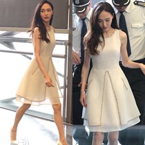 2020 Summer new Tang Stars With the same Nail Pearl Temperament Famous and Elegant Dress with Slim Fit Dress