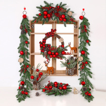 Christmas wreath door hanging decoration Christmas rattan decoration Christmas tree decoration Christmas scene decoration