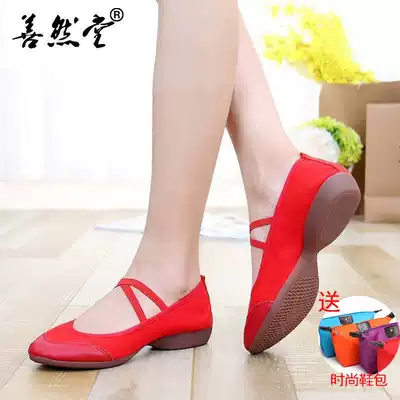 Shanrantang 2021 new belly dance shoes mid-heel women's dance shoes women's soft-soled dance shoes women's shoes square dance shoes