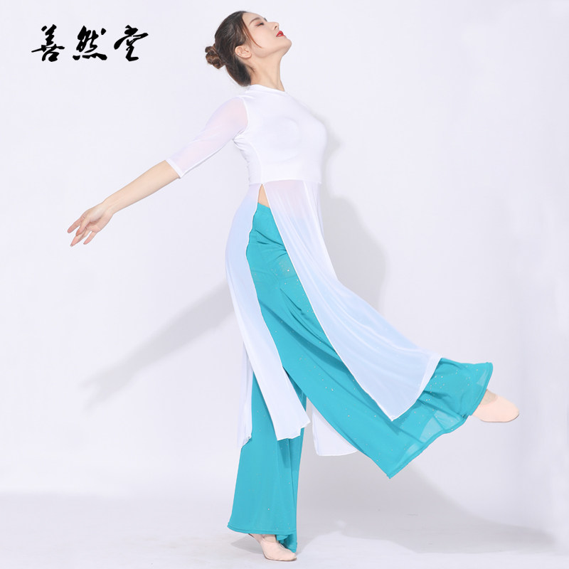 Summer Classical Dance Dress Dance Suit Women's Blouse Suit Exercises Chinese Wind Clothing Big Size Class Dancing Web Yarn