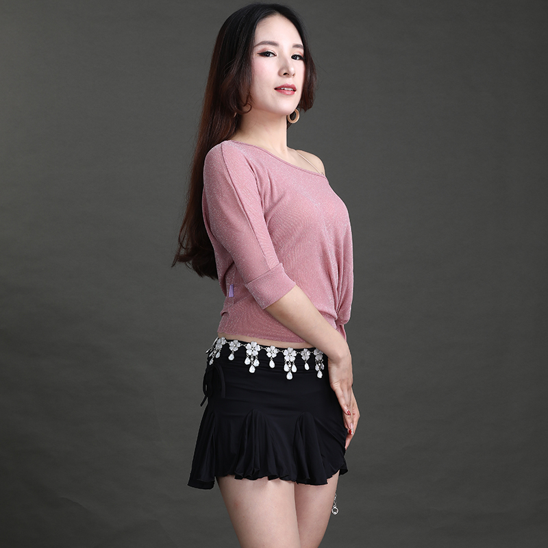 Zenrando new belly dance top practice dress beginner set sexy loose bat sleeve oriental dance costume