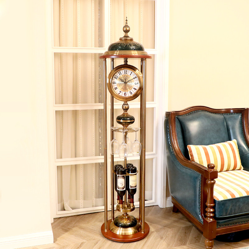 American watch and watch Living room Large number extravagant floor clock standing clock atmospheric sitting clock upright clock metal upscale pendulum clock