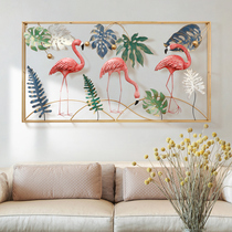Nordic style wall decoration creative Flamingo iron wall decoration three-dimensional wall decoration living room background wall decoration pendant