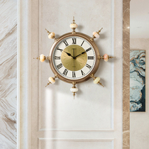 Luxury metal wall clock living room clock European home atmospheric clock American creative fashion wall decoration hanging watch