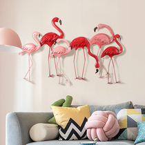 Nordic style flamingo living room wall decoration bedside creative decoration home wall decoration porch three-dimensional iron wall hanging parts