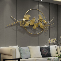 New Chinese light luxury wall decoration living room sofa background wall decoration gold ginkgo leaf pendant metal bedroom decoration wall hanging