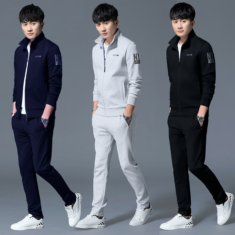 Sports Suit Men's Thick T-Shirt Spring Autumn Season 2022 New trendy men's autumn clothes set with a casual handsome jacket