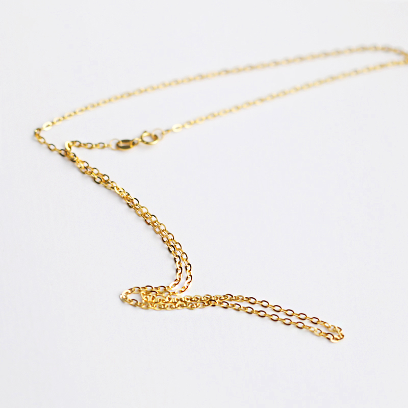 Jiu Zhen Japan Finished Products Fine Craftsmanship 18K Gold Necklace Single Chain Naked Chain Pearl Necklace