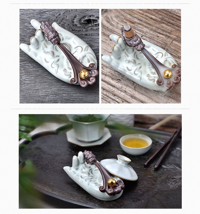 Beautiful home your up pet boutique furnishing articles furnishing articles back censer tea tray ceramic tea play purple sand tea set accessories