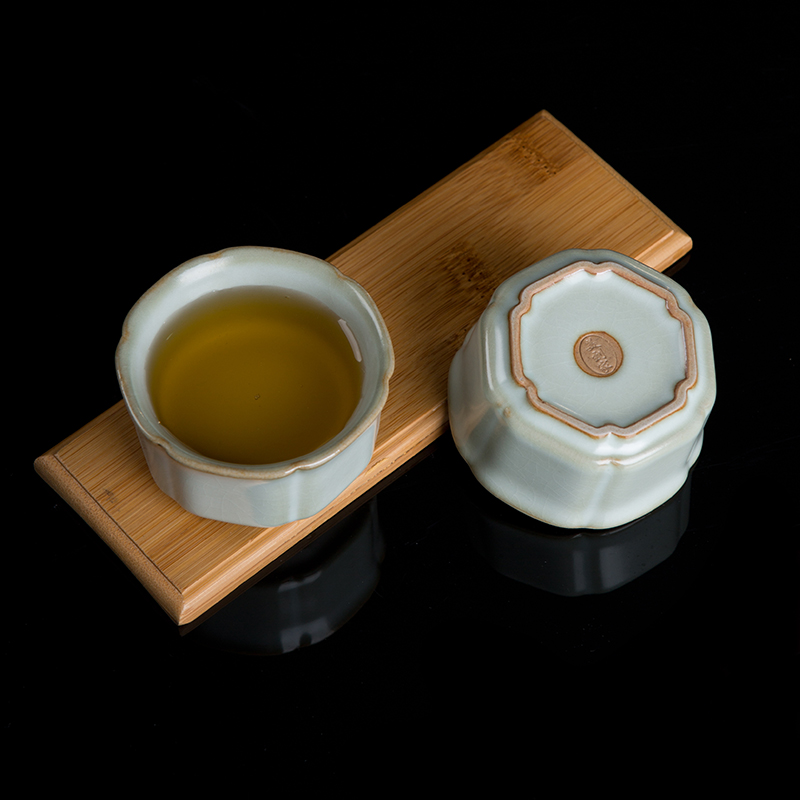 Beautiful home your up cup ice crack glaze ceramic cups can keep open box tea set manual hexagon cup